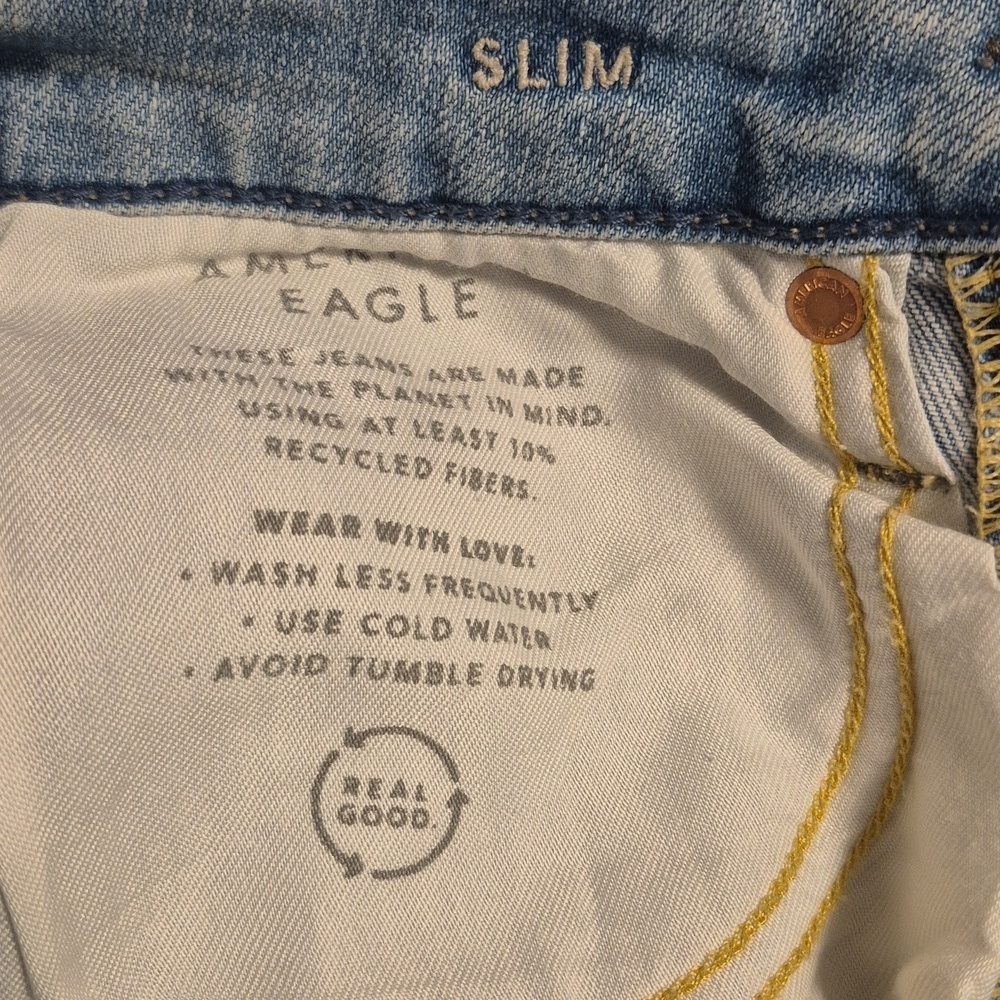 NWT American Eagle AirFlex+ Slim Light Wash Jeans 26x32 - Picture 8 of 10